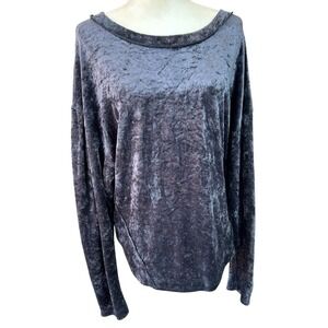 Free People Milan Velvet Top  Large Slouchy Boho Whimsigoth Indie Minimalist